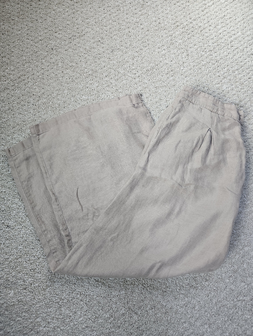 H Halston Tan 100% Linen Wide Leg Breathable Spring Summer Casual Pants Size 6